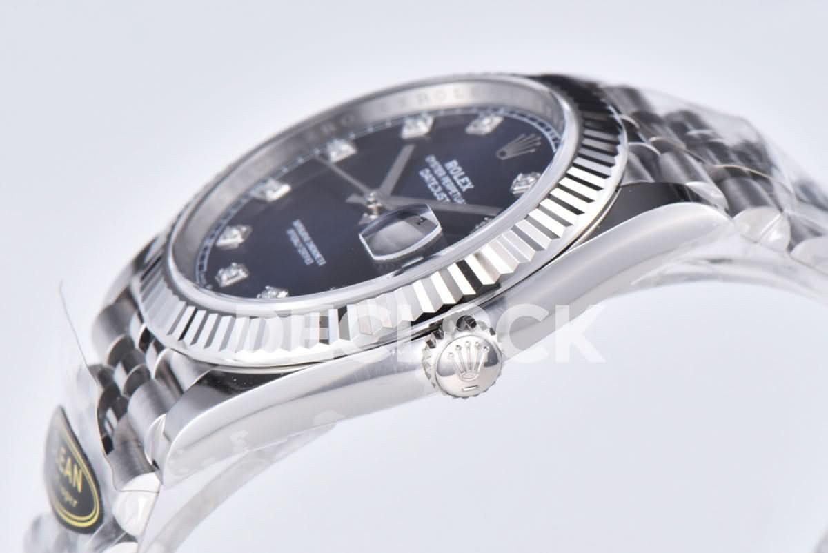 Replica Rolex Datejust 41 126334 Bright Blue Dial Diamond Markers on Jubilee Bracelet |  Declock.