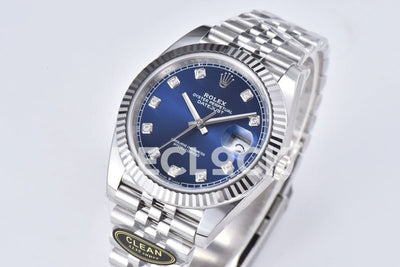 Datejust 41 126334 Bright Blue Dial Diamond Markers on Jubilee Bracelet