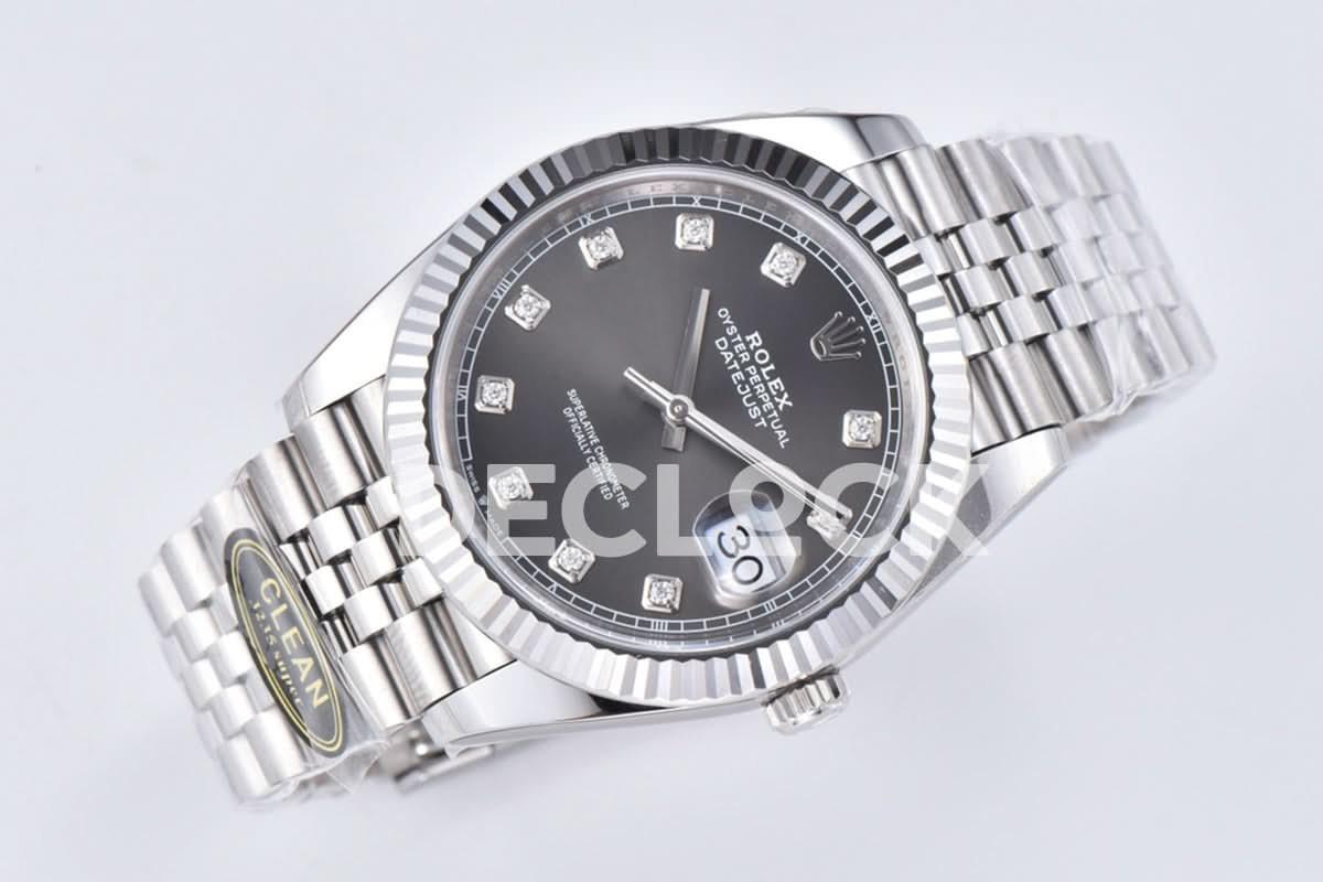 Replica Rolex Datejust 41 126334 Slate Dial Diamond Markers on Jubilee Bracelet |  Declock.