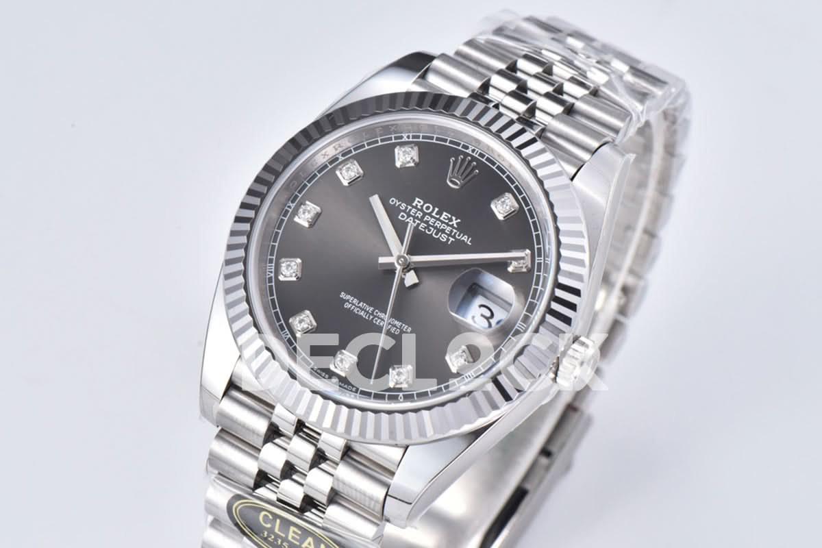 Replica Rolex Datejust 41 126334 Slate Dial Diamond Markers on Jubilee Bracelet |  Declock.