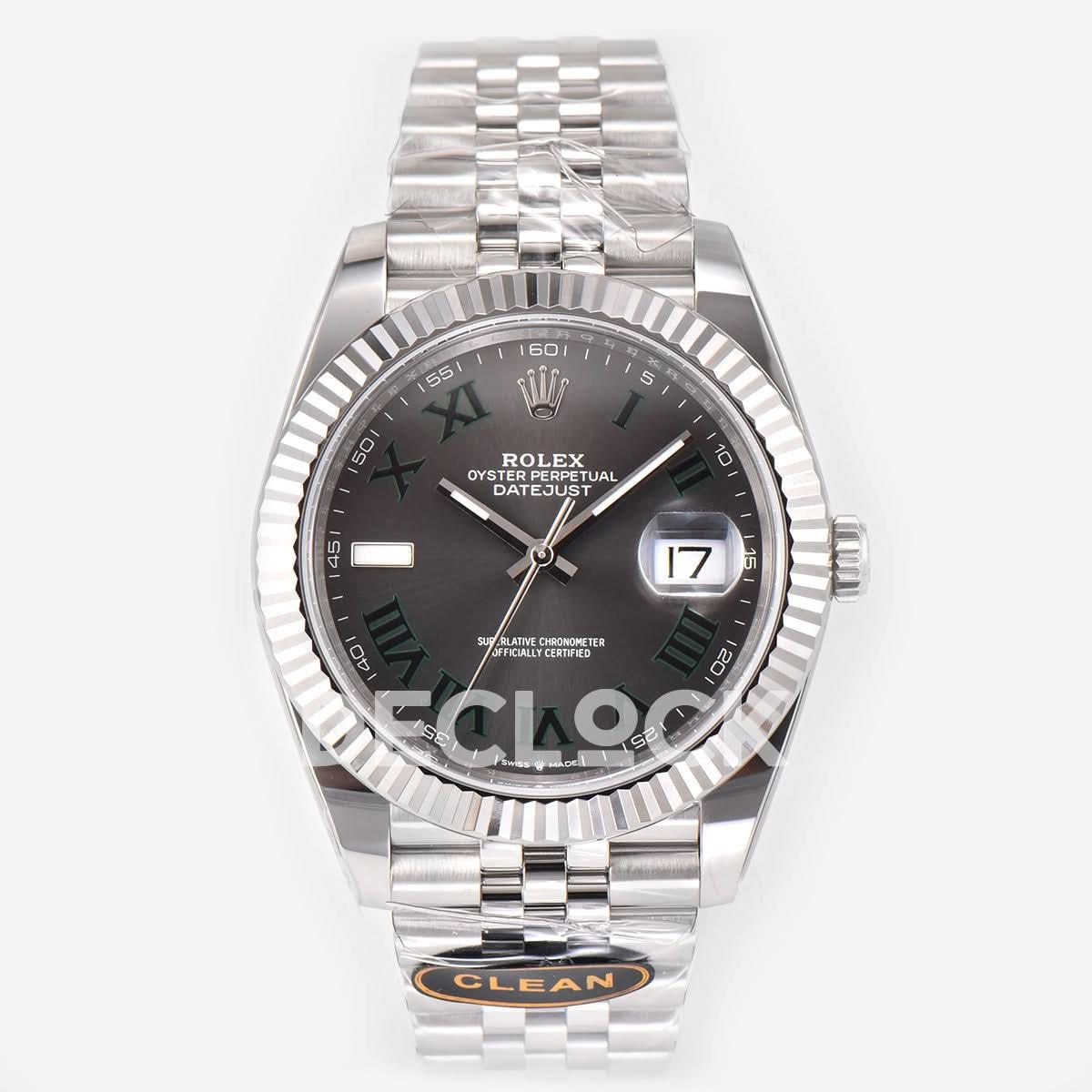 Replica Rolex Datejust 41 126334 Slate Dial Stick Markers on Jubilee Bracelet |  Declock.