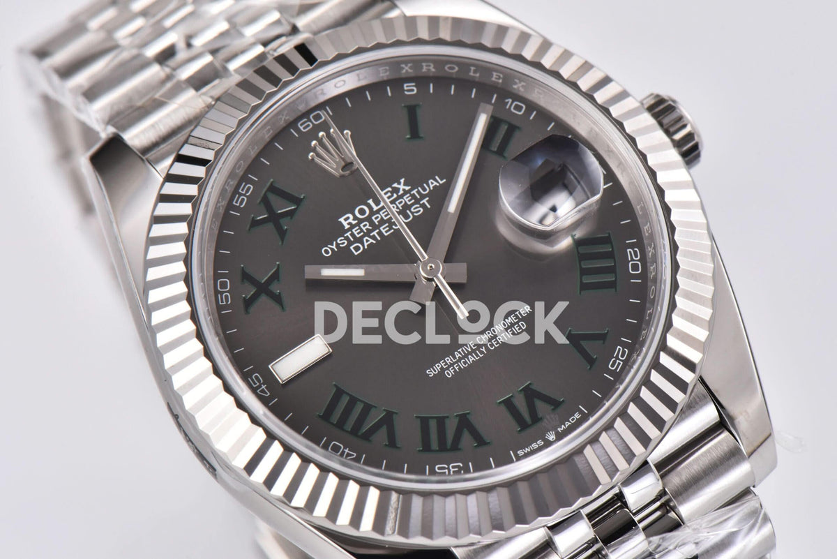 Replica Rolex Datejust 41 126334 Slate Dial Stick Markers on Jubilee Bracelet |  Declock.