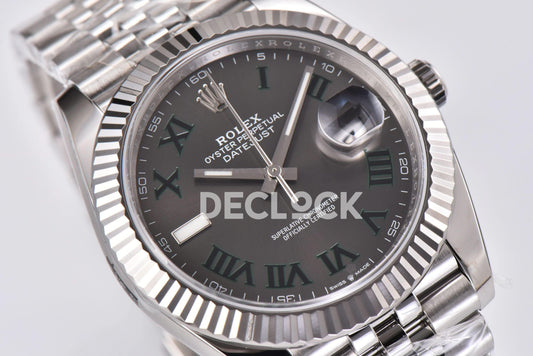 Replica Rolex Datejust 41 126334 Slate Dial Stick Markers on Jubilee Bracelet |  Declock.