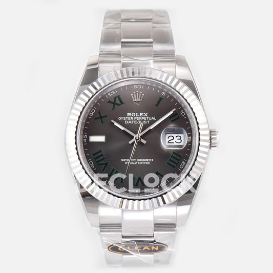 Replica Rolex Datejust 41 126334 Slate Dial Stick Markers on Oyster Bracelet | Declock.