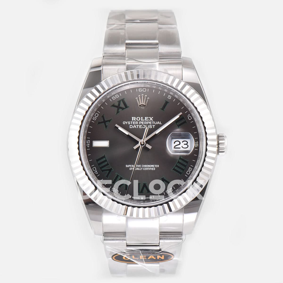 Datejust 41 126334 Slate Dial Stick Markers on Oyster Bracelet
