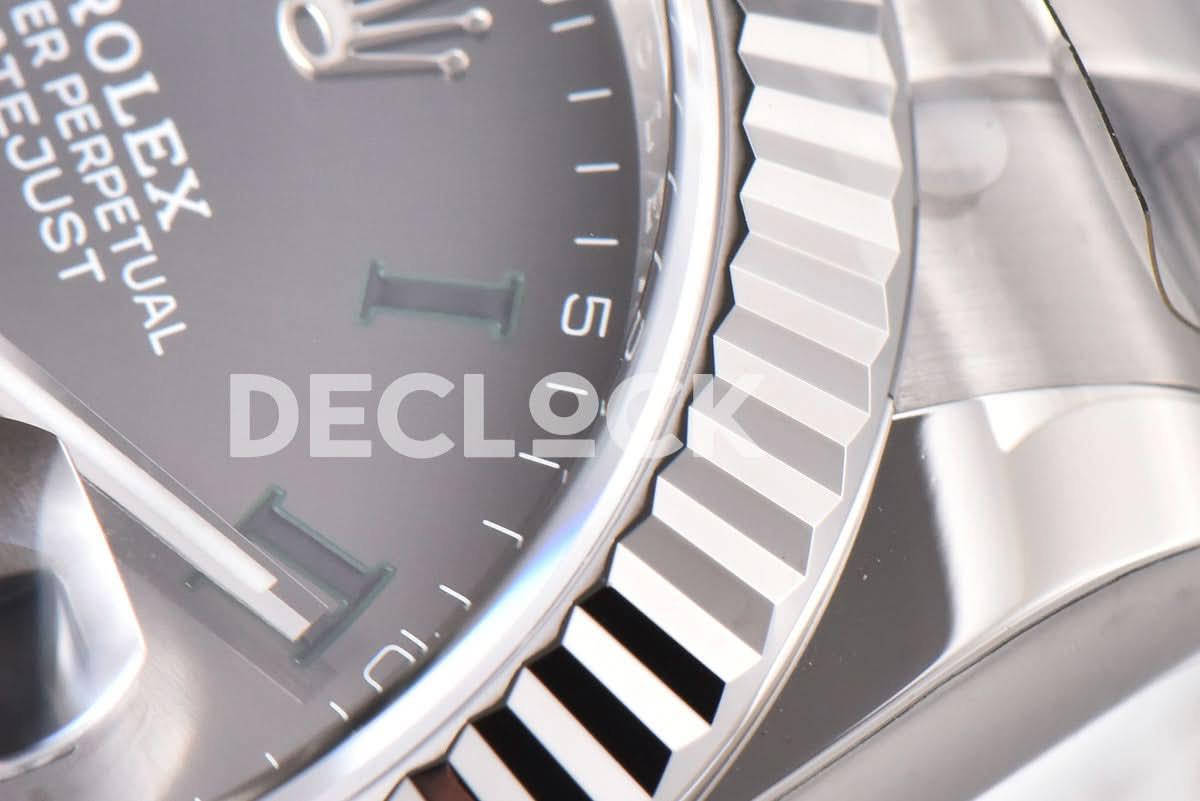 Replica Rolex Datejust 41 126334 Slate Dial Stick Markers on Oyster Bracelet |  Declock.