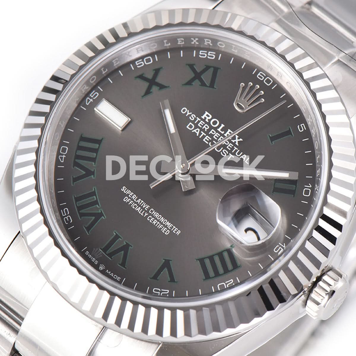 Datejust 41 126334 Slate Dial Stick Markers on Oyster Bracelet