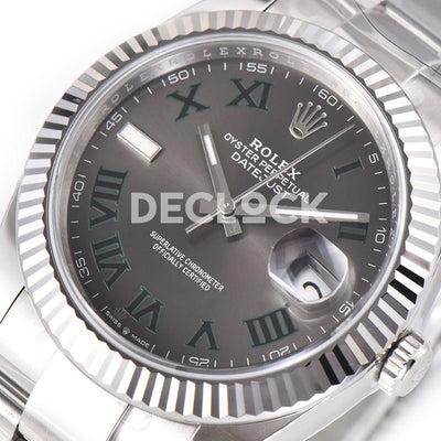Datejust 41 126334 Slate Dial Stick Markers on Oyster Bracelet