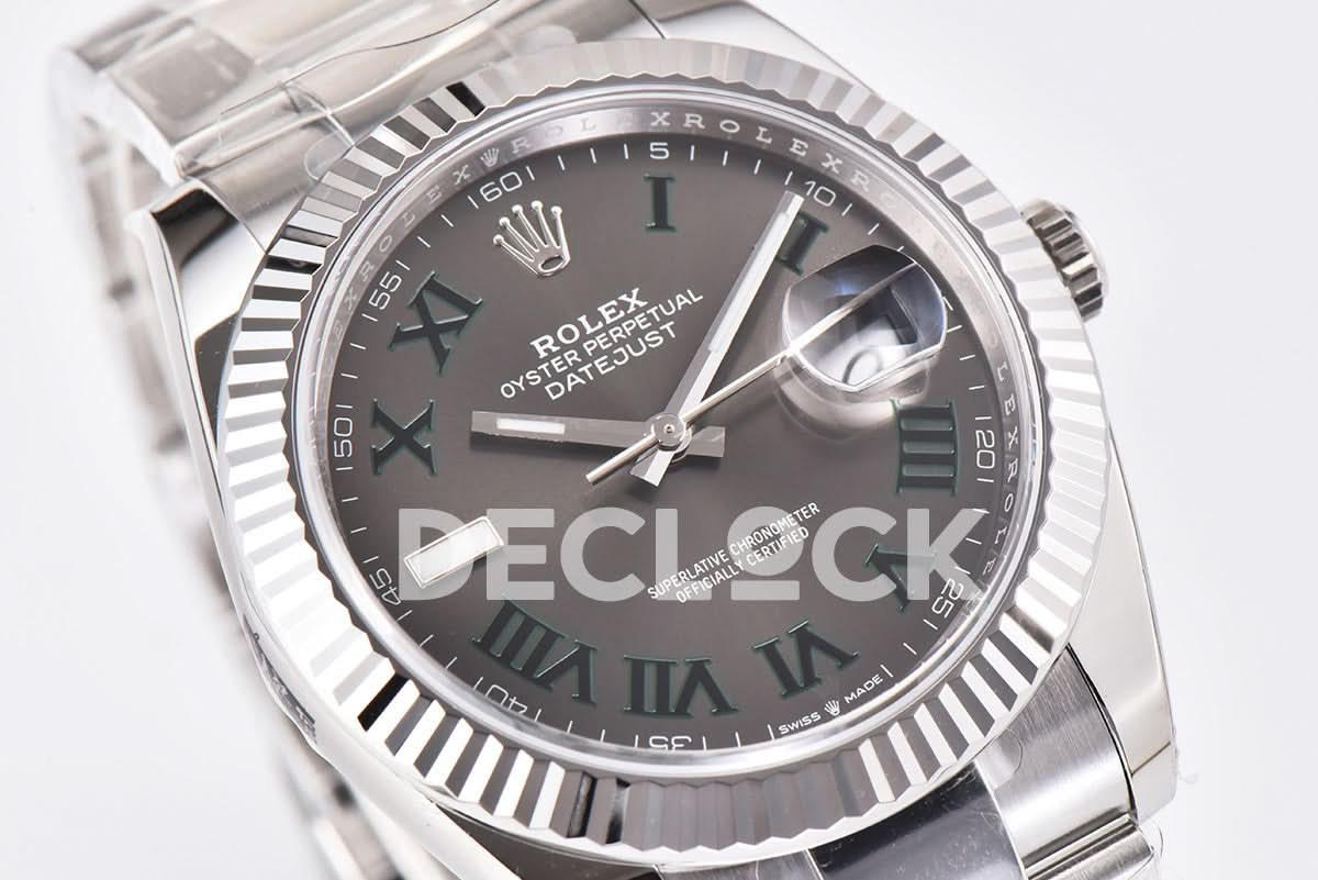 Replica Rolex Datejust 41 126334 Slate Dial Stick Markers on Oyster Bracelet |  Declock.