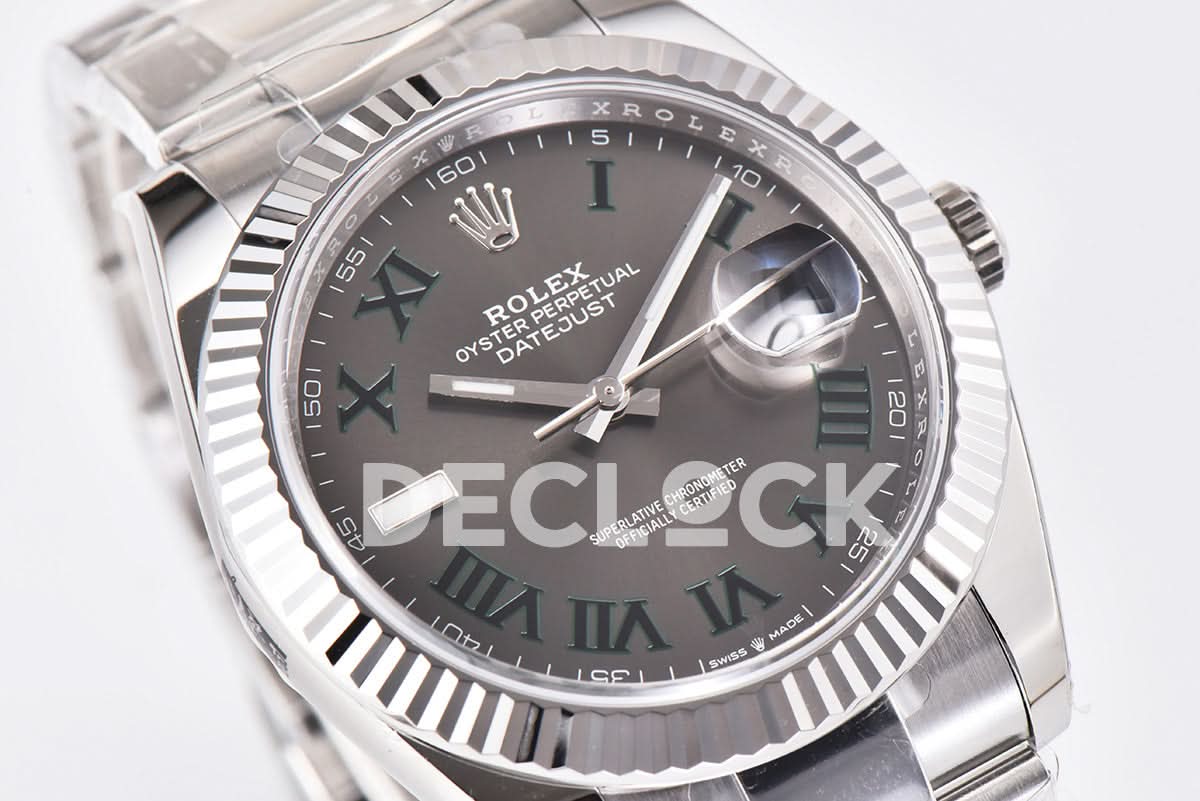 Datejust 41 126334 Slate Dial Stick Markers on Oyster Bracelet