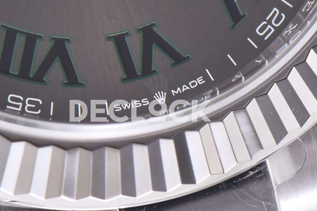 Replica Rolex Datejust 41 126334 Slate Dial Stick Markers on Oyster Bracelet |  Declock.