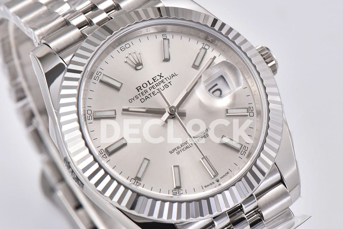 Datejust 41 126334 Sliver Dial Stick Markers on Jubilee Bracelet