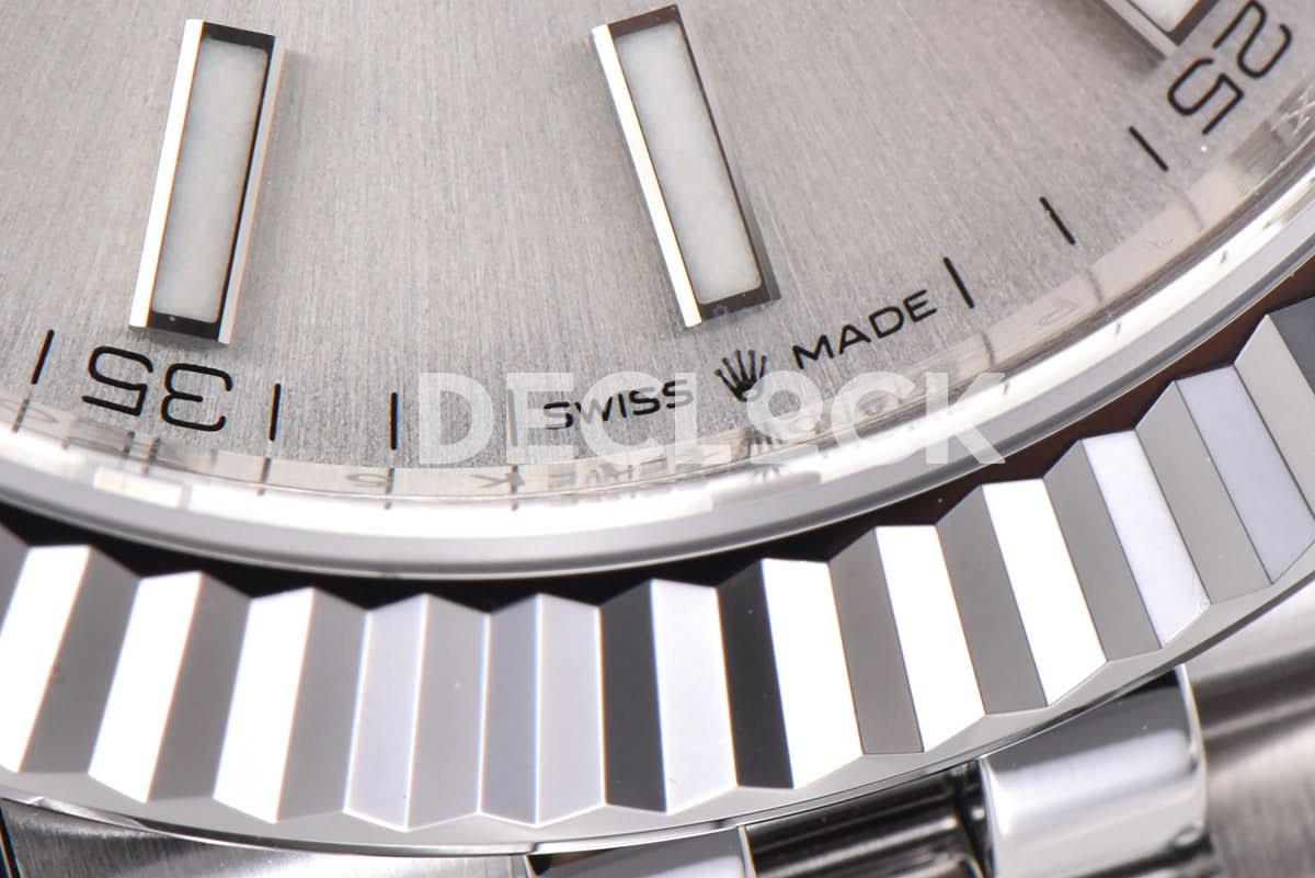 Replica Rolex Datejust 41 126334 Sliver Dial Stick Markers on Jubilee Bracelet |  Declock.