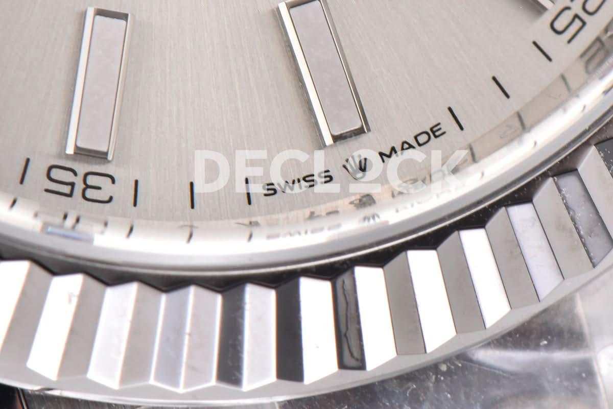 Replica Rolex Datejust 41 126334 Sliver Dial Stick Markers on Oyster Bracelet |  Declock.