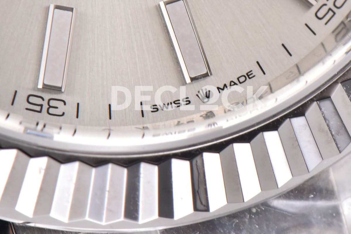 Datejust 41 126334 Sliver Dial Stick Markers on Oyster Bracelet