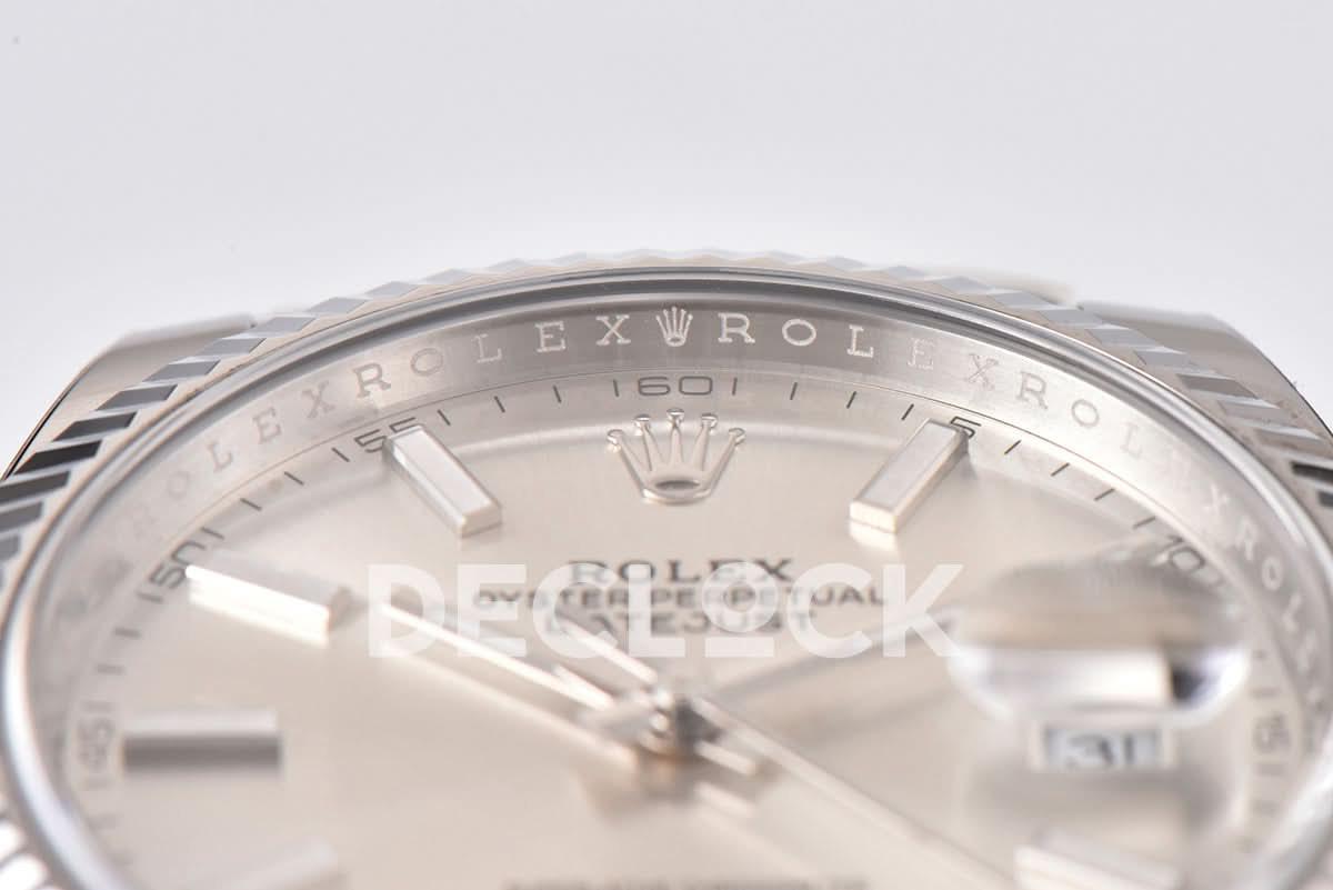 Replica Rolex Datejust 41 126334 Sliver Dial Stick Markers on Oyster Bracelet |  Declock.