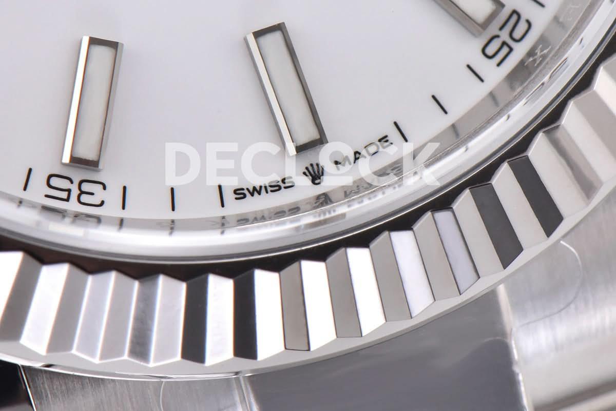 Replica Rolex Datejust 41 126334 White Dial Stick Markers on Oyster Bracelet |  Declock.