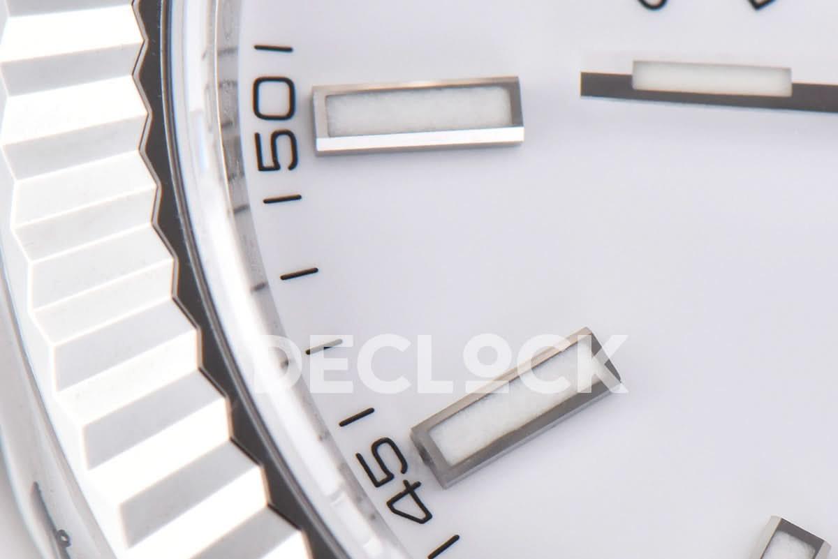 Replica Rolex Datejust 41 126334 White Dial Stick Markers on Oyster Bracelet |  Declock.