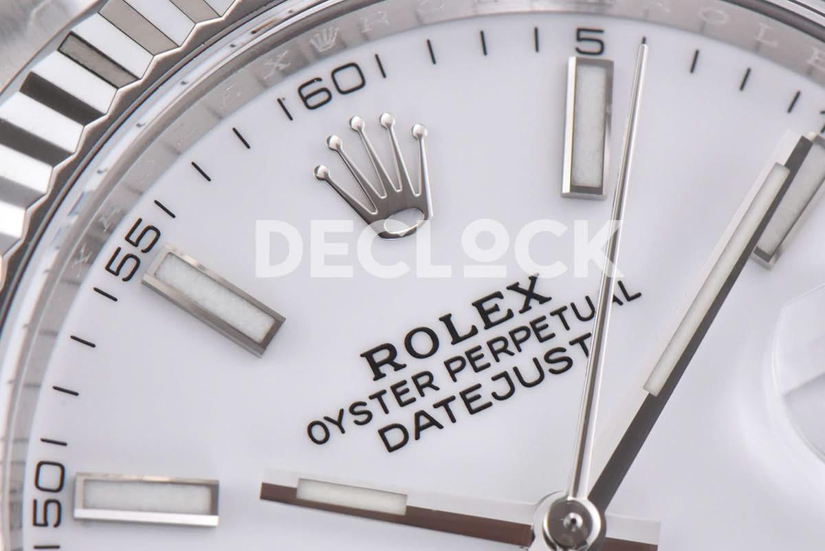 Replica Rolex Datejust 41 126334 White Dial Stick Markers on Oyster Bracelet |  Declock.