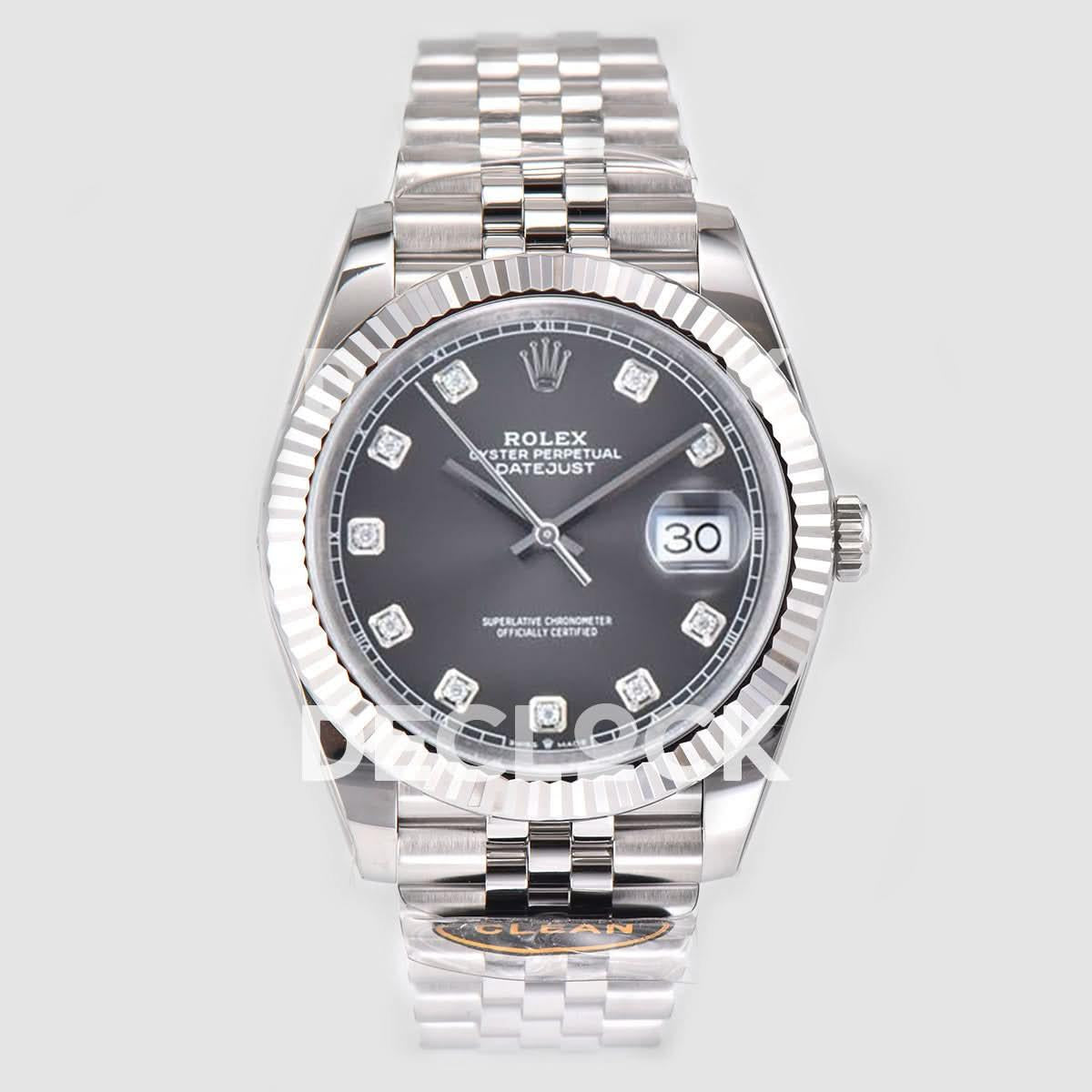 Replica Rolex Datejust 41 126334 Slate Dial Diamond Markers on Jubilee Bracelet |  Declock.