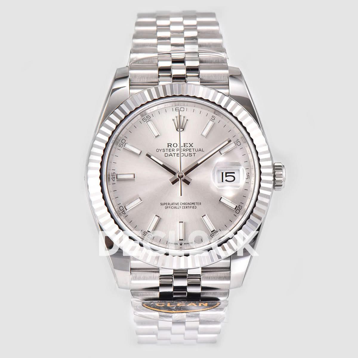Replica Rolex Datejust 41 126334 Sliver Dial Stick Markers on Jubilee Bracelet |  Declock.