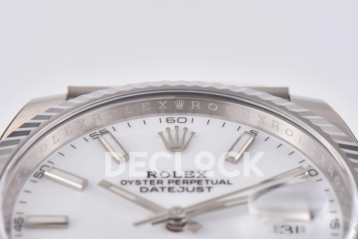Replica Rolex Datejust 41 126334 White Dial Stick Markers on Jubilee Bracelet |  Declock.