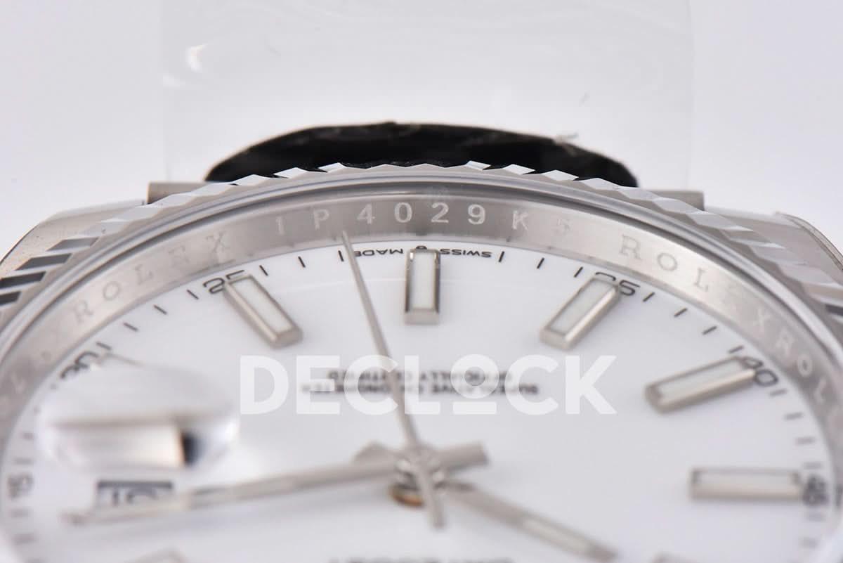 Replica Rolex Datejust 41 126334 White Dial Stick Markers on Jubilee Bracelet |  Declock.