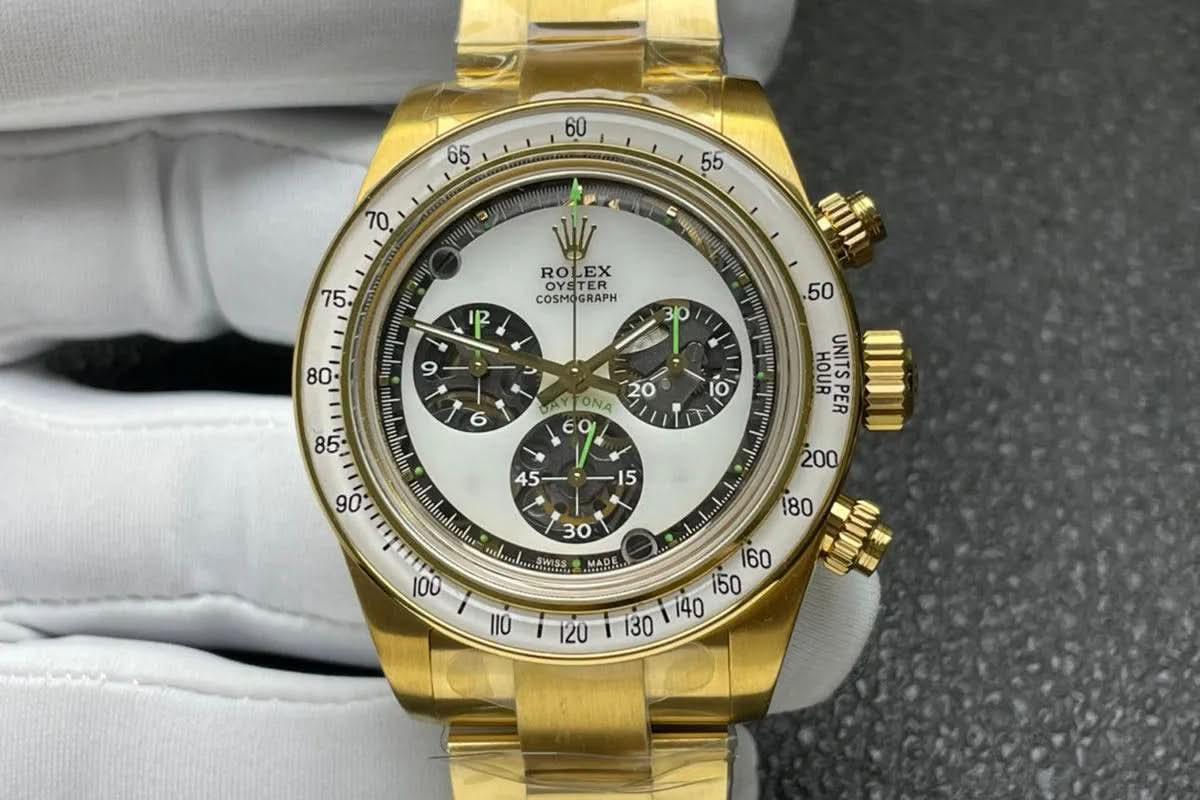 Replica Rolex Daytona 116508 Neon Artisans de Genève Unveils White Dial in Yellow Gold |  Declock.
