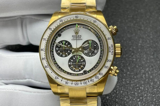 Replica Rolex Daytona 116508 Neon Artisans de Genève Unveils White Dial in Yellow Gold |  Declock.