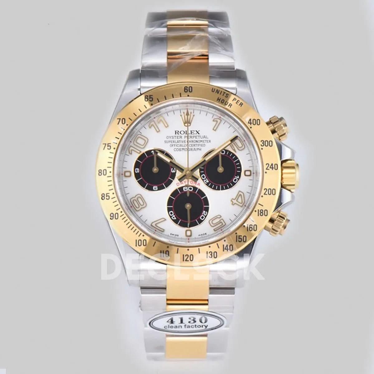 Replica Rolex Daytona 116519 White Dial in Yellow Gold |  Declock.
