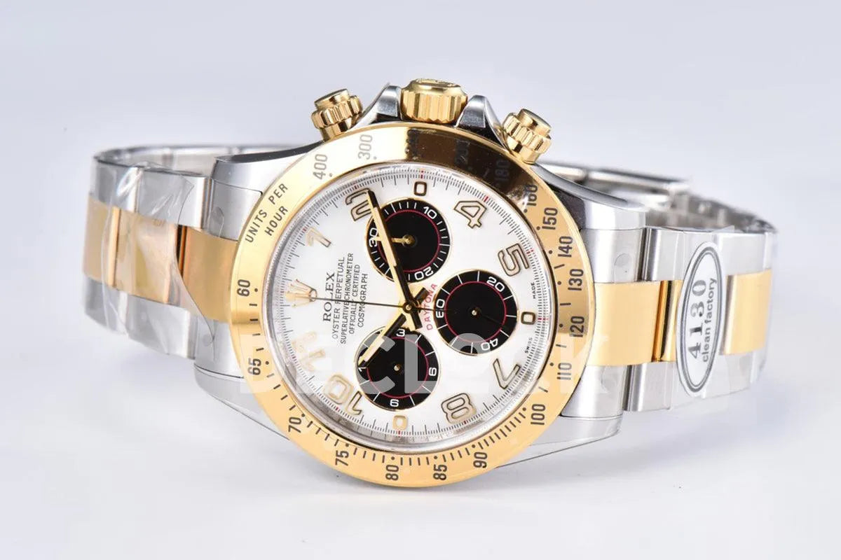 Replica Rolex Daytona 116519 White Dial in Yellow Gold