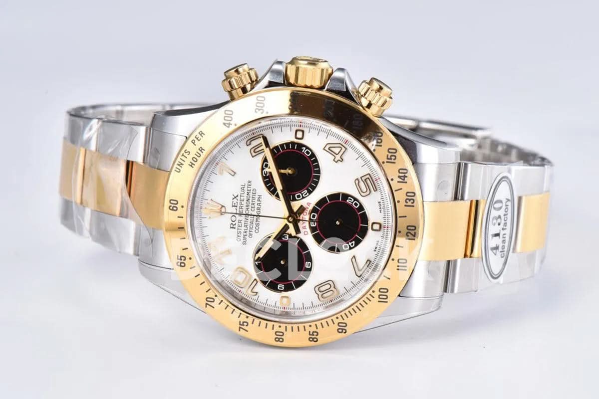Replica Rolex Daytona 116519 White Dial in Yellow Gold
