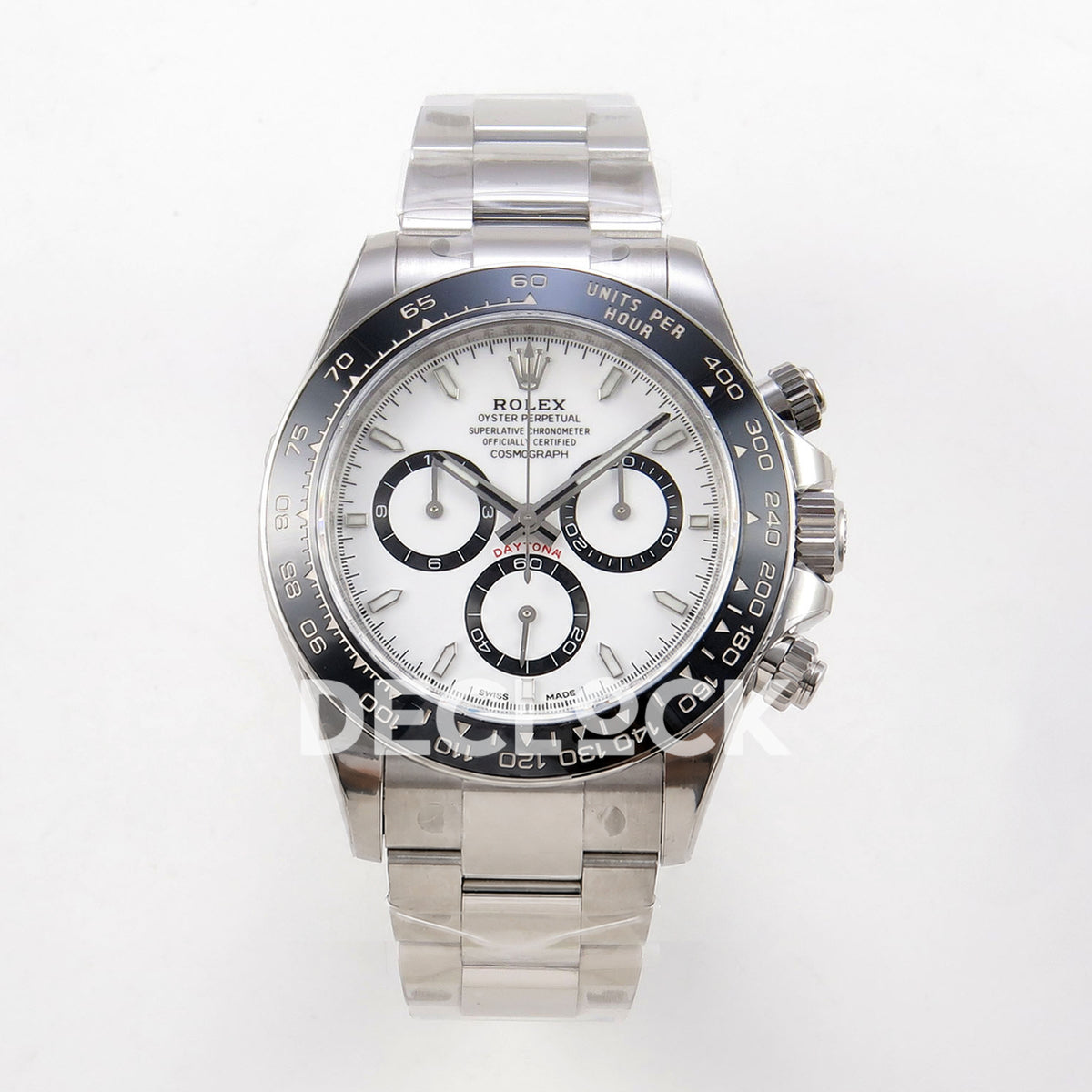 Super Clone Rolex Daytona 126515 Black/RG Stick Dial on Oysterflex Strap DD4131