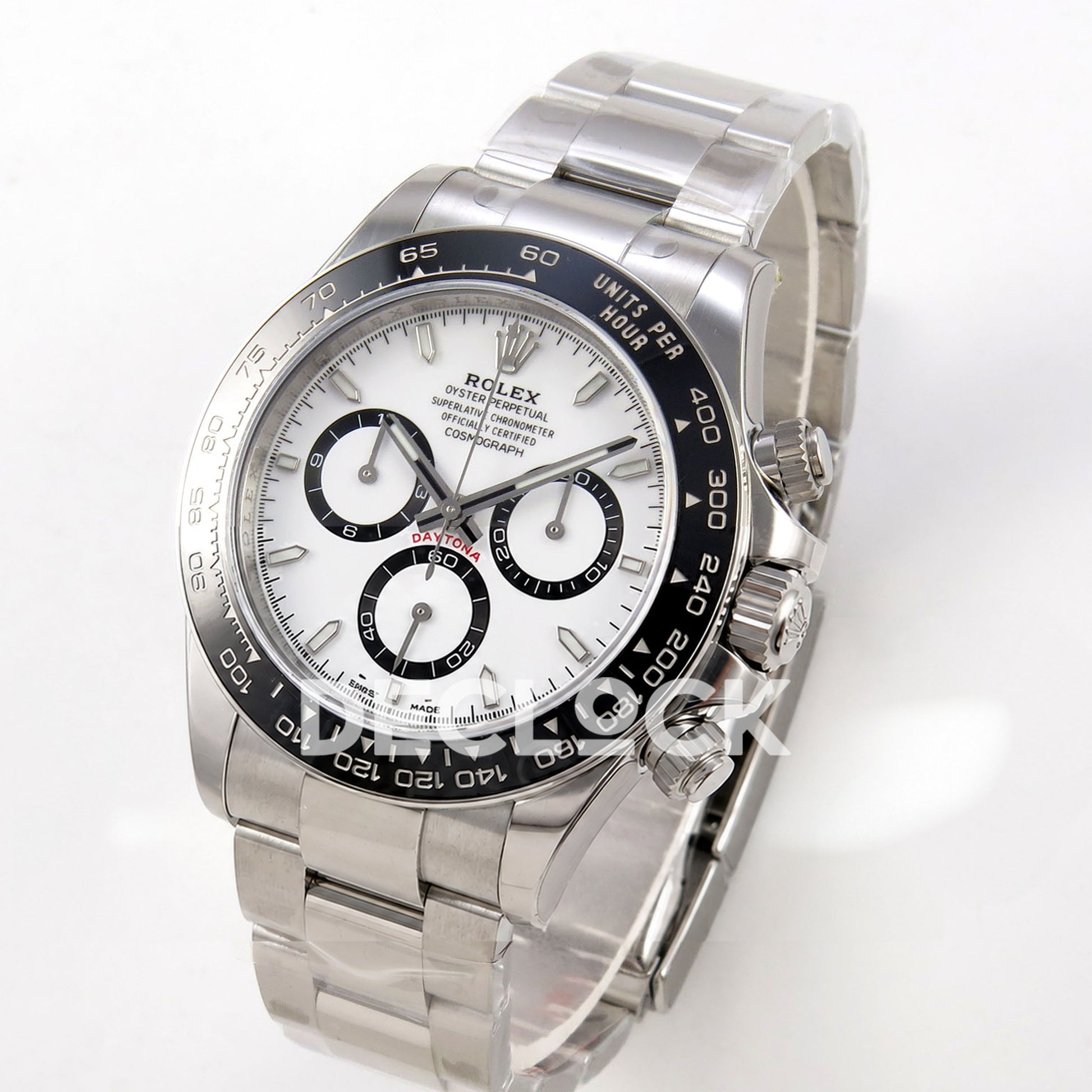 Super Clone Rolex Daytona 126515 Black/RG Stick Dial on Oysterflex Strap DD4131