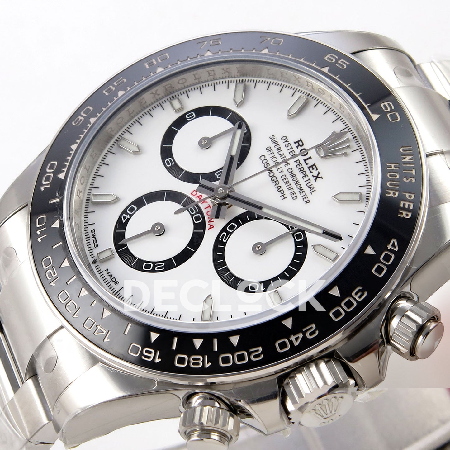 Super Clone Rolex Daytona 126515 Black/RG Stick Dial on Oysterflex Strap DD4131