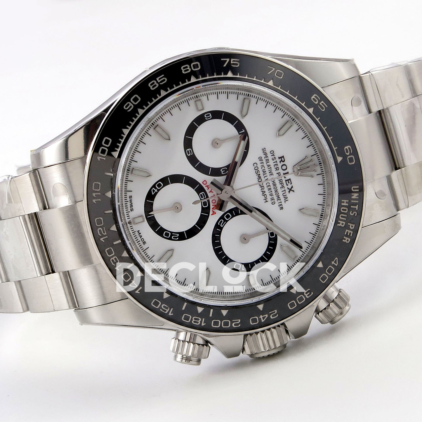 Super Clone Rolex Daytona 126515 Black/RG Stick Dial on Oysterflex Strap DD4131