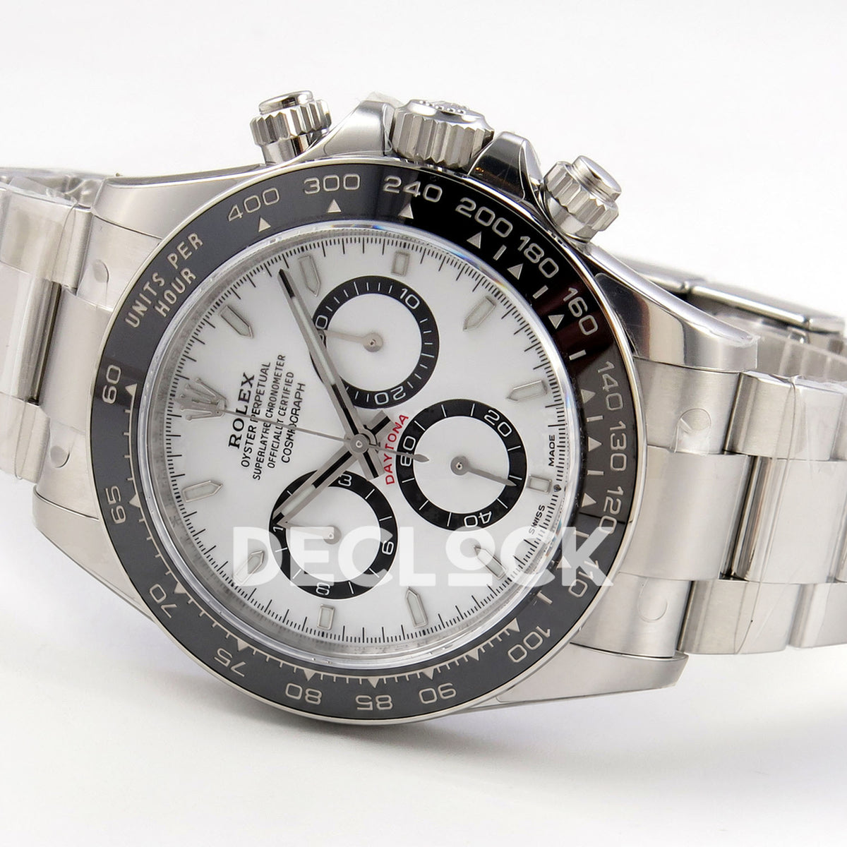 Super Clone Rolex Daytona 126515 Black/RG Stick Dial on Oysterflex Strap DD4131