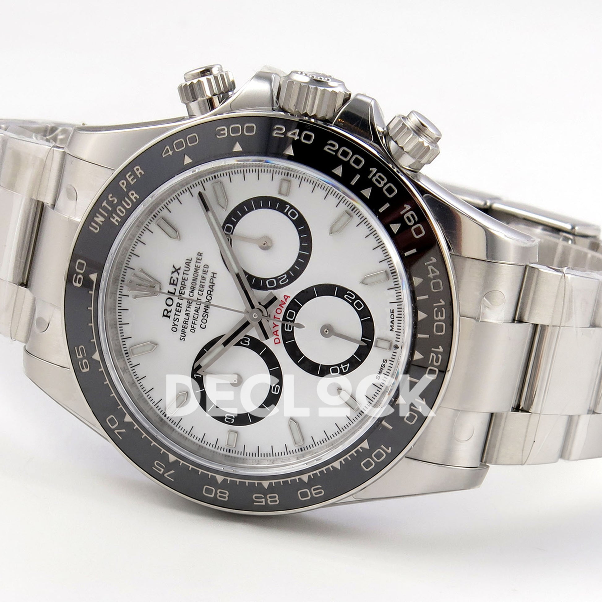 Super Clone Rolex Daytona 126515 Black/RG Stick Dial on Oysterflex Strap DD4131