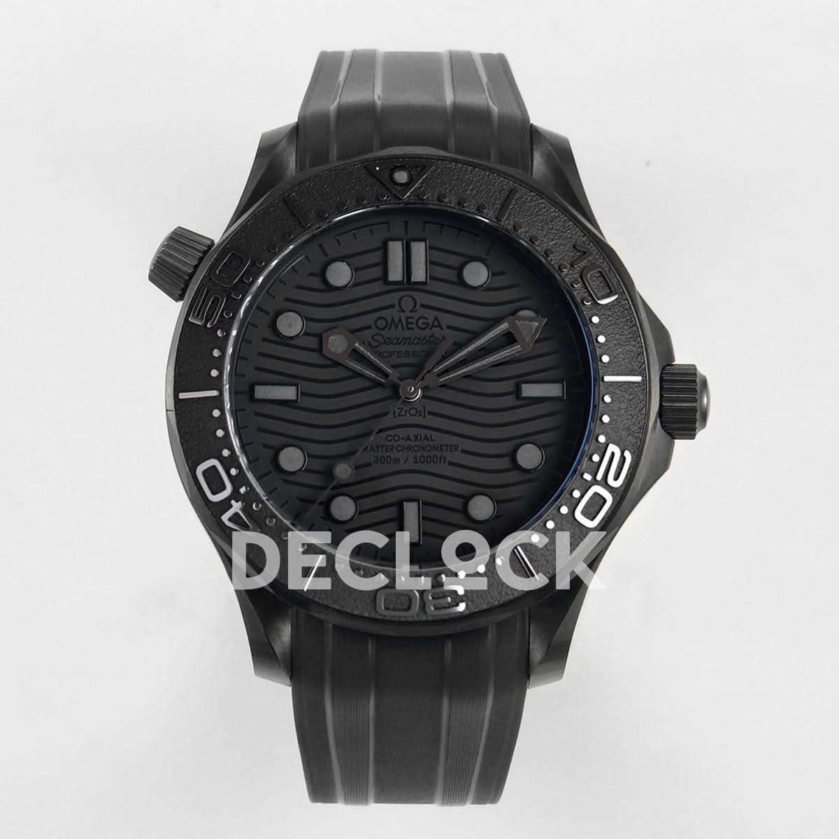 Replica Declock Seamaster Diver 300M Black Ceramic Black Dial On Black Rubber Strap |  Declock.