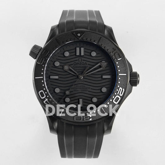 Replica Declock Seamaster Diver 300M Black Ceramic Black Dial On Black Rubber Strap | Declock.
