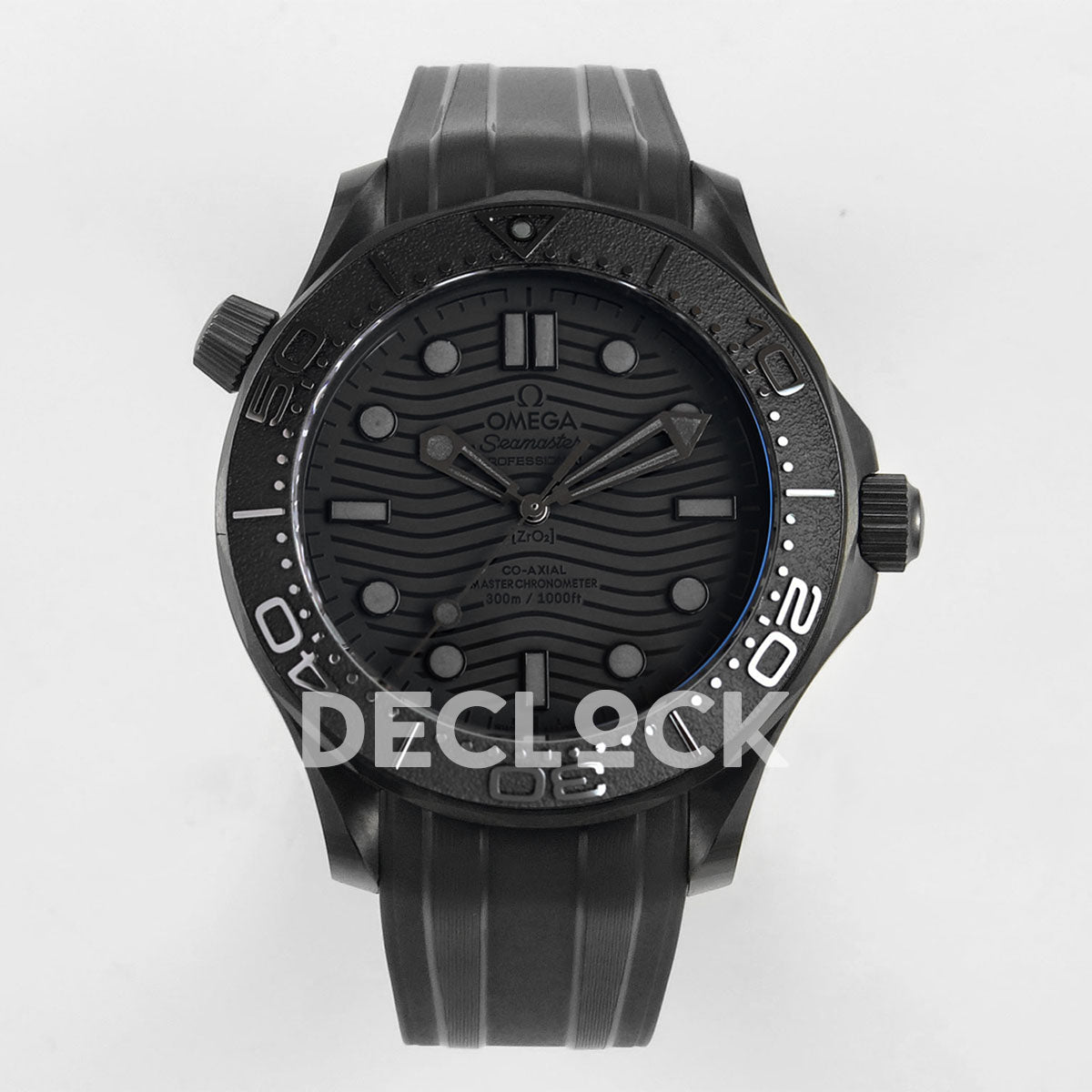 Seamaster Diver 300M Black Ceramic Black Dial On Black Rubber Strap