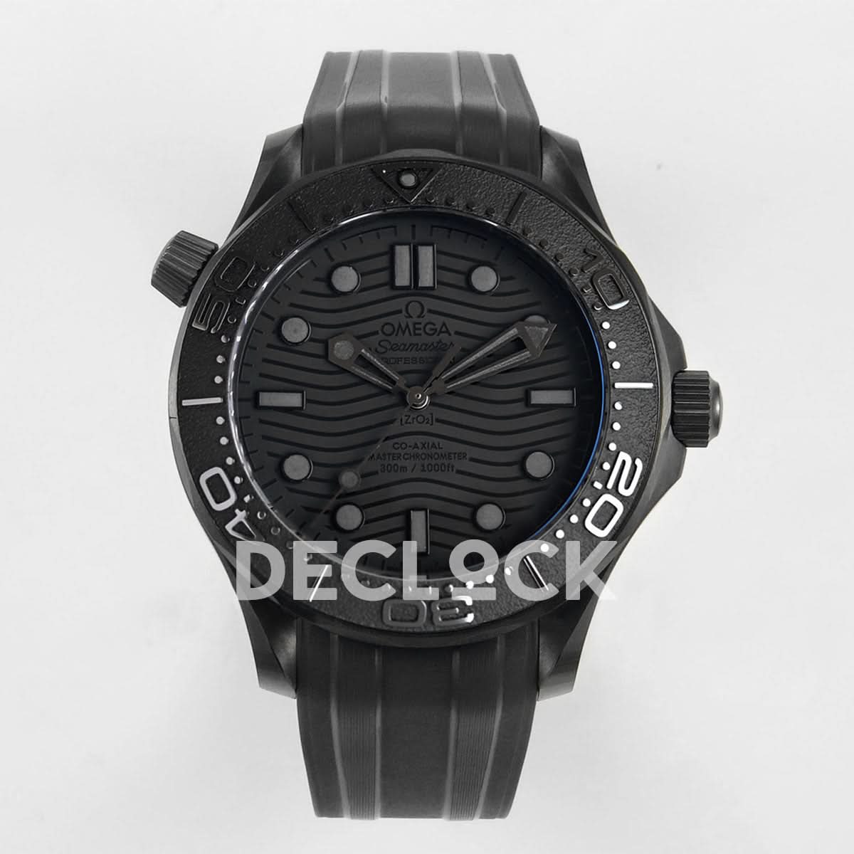Seamaster Diver 300M Black Ceramic Black Dial On Black Rubber Strap