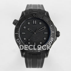 Seamaster Diver 300M Black Ceramic Black Dial On Black Rubber Strap