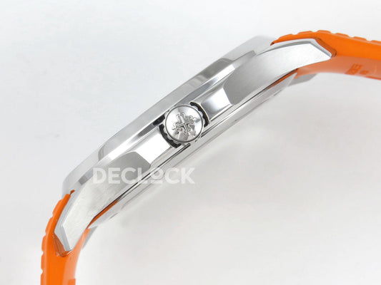 Replica Pattek Philippe Aquanaut 5167 SS Gray Dial on Orange Rubber Strap | Declock.