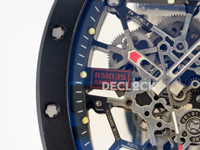 RM035-02 Black Ceramic SONIC Best Edition Skeleton Dial on Black Rubber Strap