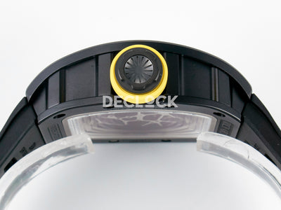 RM035-02 Black Ceramic SONIC Best Edition Skeleton Dial on Black Rubber Strap