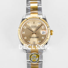 DateJust 31 278273 ARF 1:1 Best Edition 904L Steel YG Diamonds Dial on SS/YG Oyster Bracelet ETA 2688