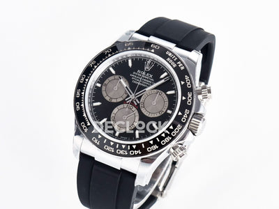 Daytona 126519 Black/Gray Dial in White Gold on Rubber Strap