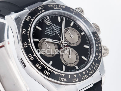 Daytona 126519 Black/Gray Dial in White Gold on Rubber Strap