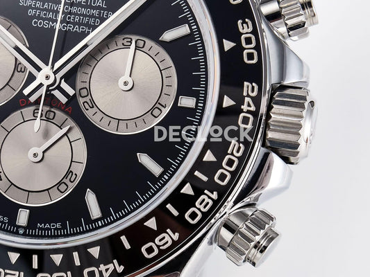 Replica Rolex Daytona 126519 Black/Gray Dial in White Gold on Rubber Strap | Declock.